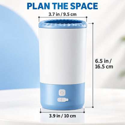 GAVPEPY Plastic Electric Paw Washer Cup, Sizes , Black / White, Pink / White, White / Blue, Blue, after rainy walks, park visits and everyday outdoor trips; a reusable cup design for rinsing paws after walks and outdoor play image 4 - 4.jpg