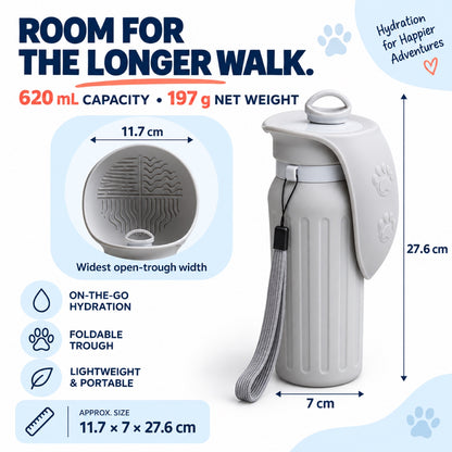 Flip-Trough Silicone Pet Water Bottle, 620 mL, 2 Colors, By GAVPEPY image 5 - 4.jpg