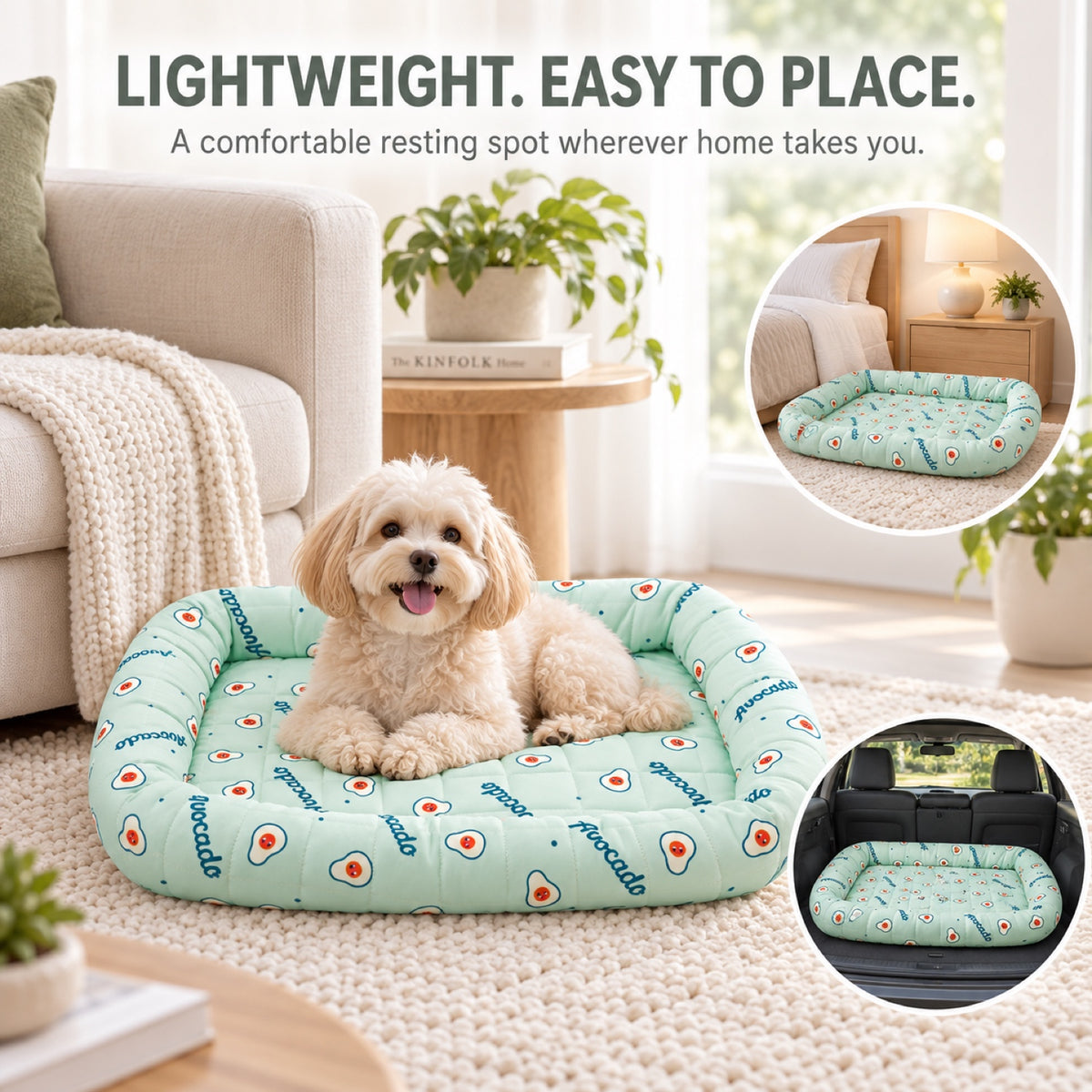 Printed Ice Silk Cooling Pet Bed, 5 Patterns & 3 Sizes, By GAVPEPY image 5 - 4.jpg