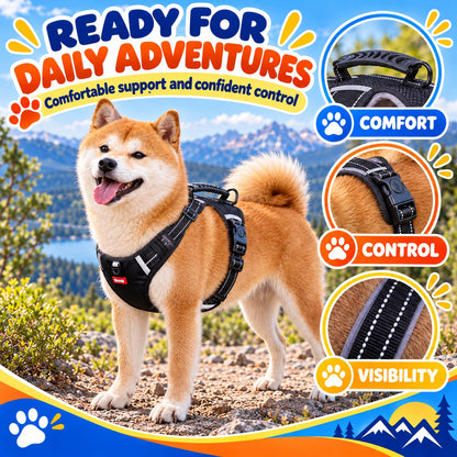 Adjustable PVC No-Pull Dog Harness, 3 Colors and 5 Sizes, By GAVPEPY image 5 - 4.jpg