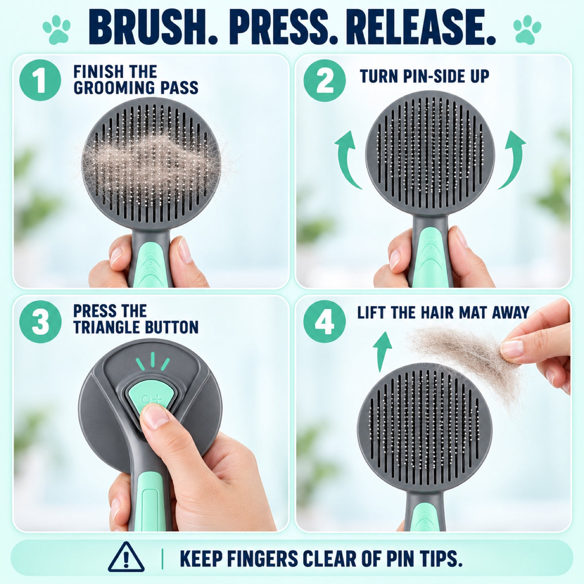 Stainless Steel Pet Slicker Brush, 3 Colors, By GAVPEPY image 5 - 4.jpg