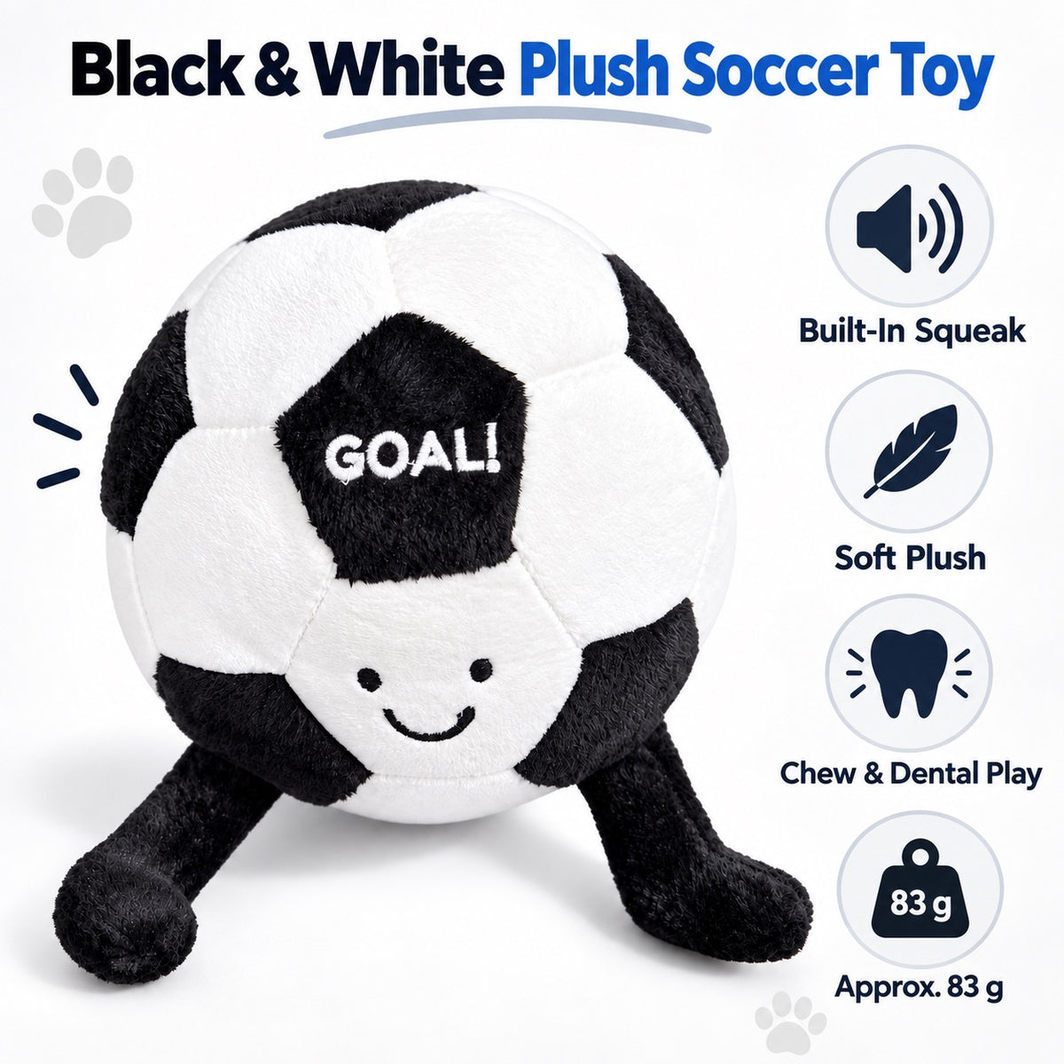 Plush Fabric Squeaky Soccer Dog Toy, 1 Style, By GAVPEPY image 5 - 4.jpg