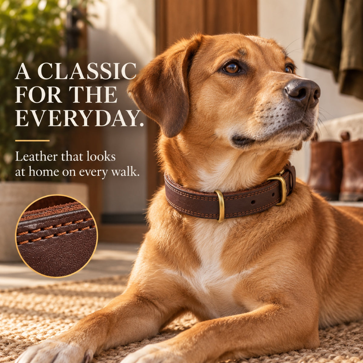 GAVPEPY Full-Grain Leather Dog Collar, 6 size options, Dark Brown, Black, for neighborhood walks, park visits and daily dog wear; an adjustable neckwear option for supervised walks and everyday outings image 5 - 4.jpg