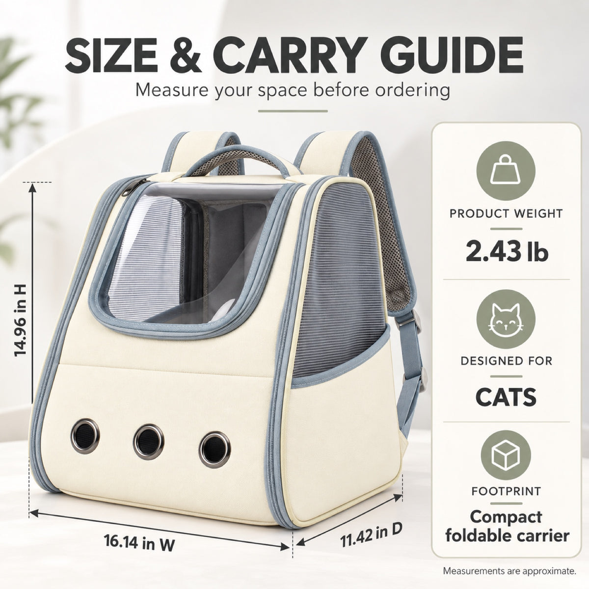 Foldable Ventilated Pet Backpack, 4 Colors, By GAVPEPY image 5 - 4.jpg