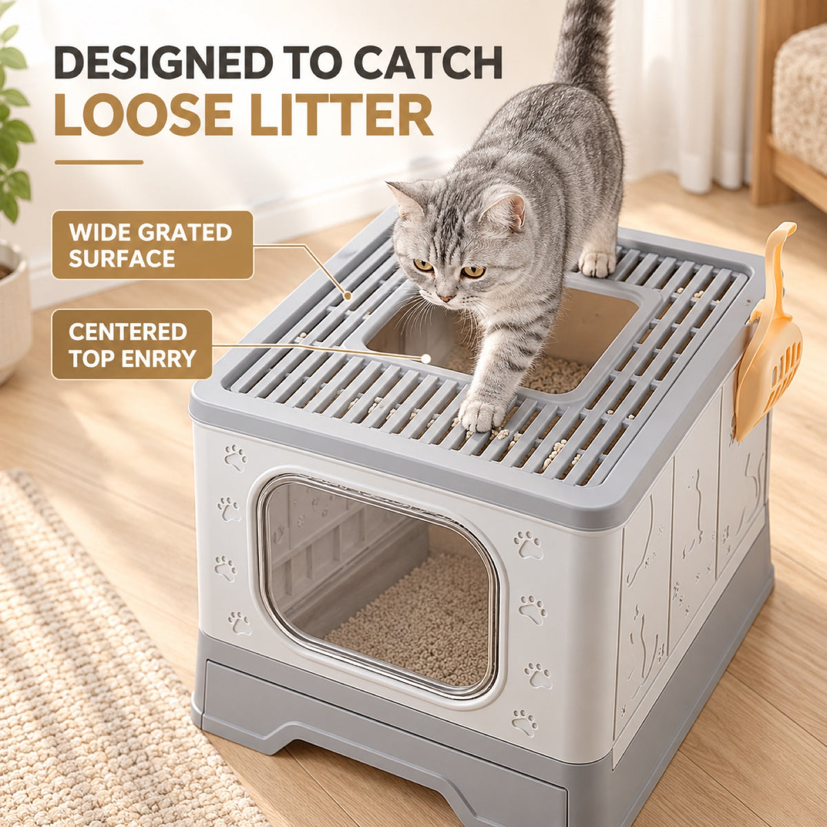 GAVPEPY Foldable High-Sided Cat Litter Box, 2 Options image 5 - 4.jpg