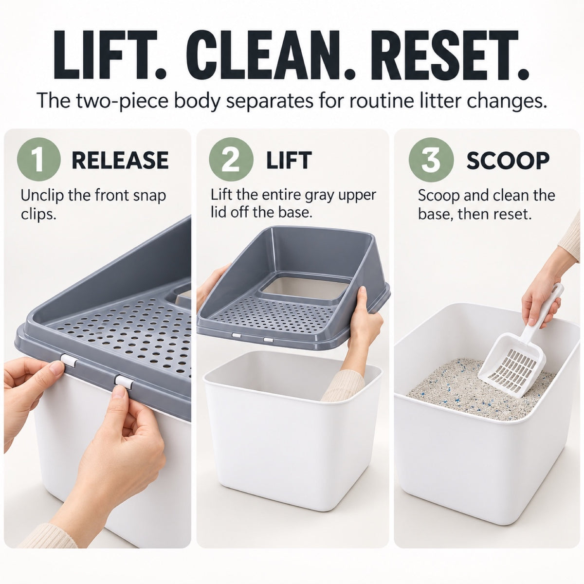 GAVPEPY Top-Entry Enclosed Cat Litter Box, 4 Options image 5 - 4.jpg