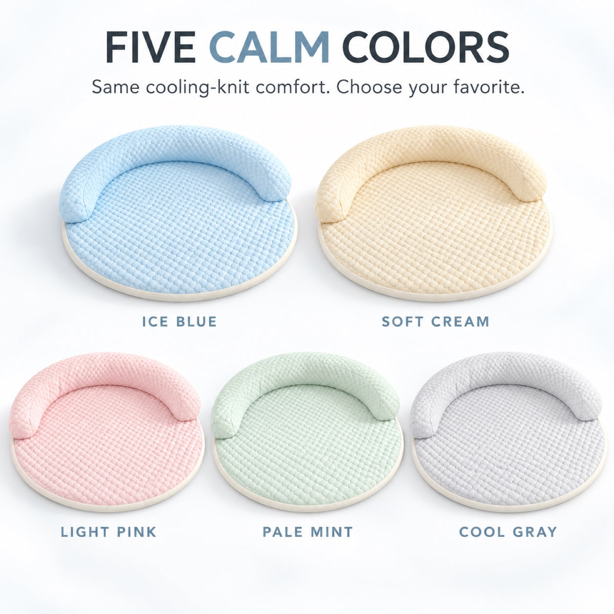 Round Cooling Pet Bed, 5 Colors & 5 Sizes, By GAVPEPY image 5 - 4.jpg