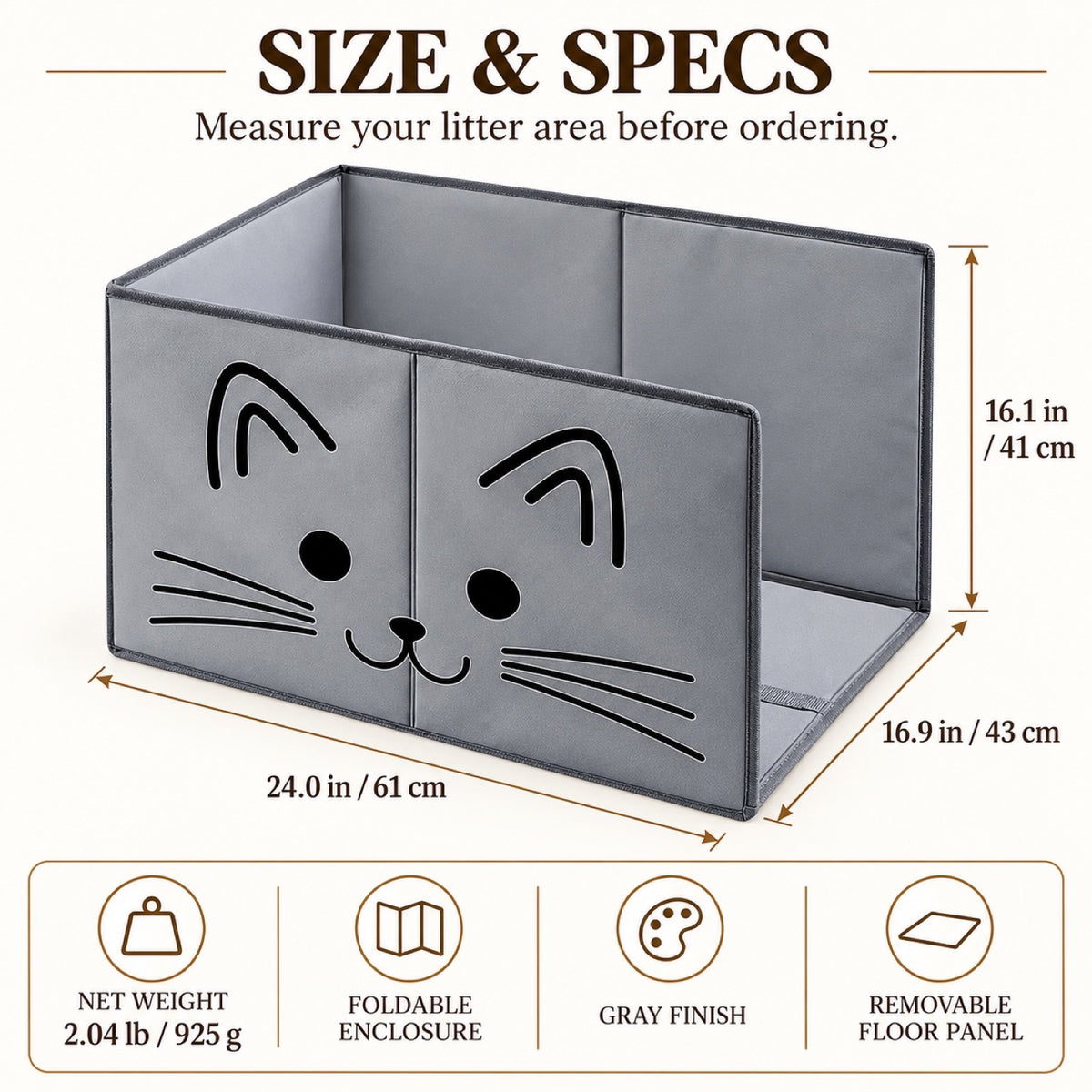 GAVPEPY Foldable High-Sided Cat Litter Box image 5 - 4.jpg