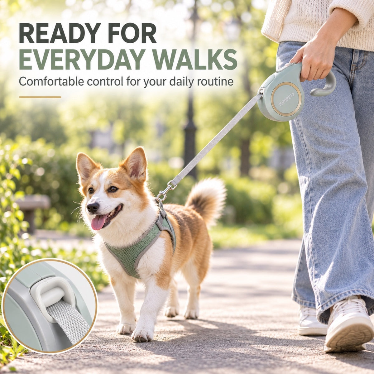 Premium Retractable Dog Leash, 4 Colors and 2 Lengths, By GAVPEPY image 5 - 4.jpg