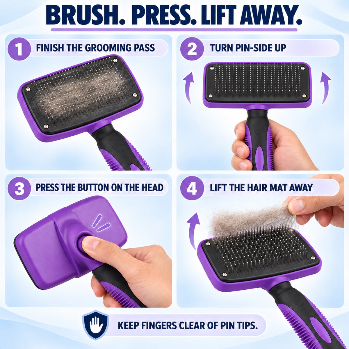 One-Touch Pet Slicker Brush, 4 Colors, By GAVPEPY image 5 - 4.jpg