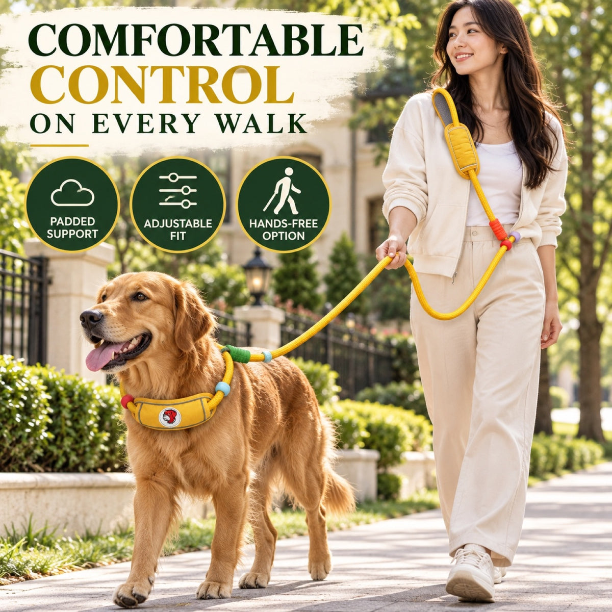 Foam-Padded Multifunction Dog Leash, 7 Colors, By GAVPEPY image 5 - 4.jpg
