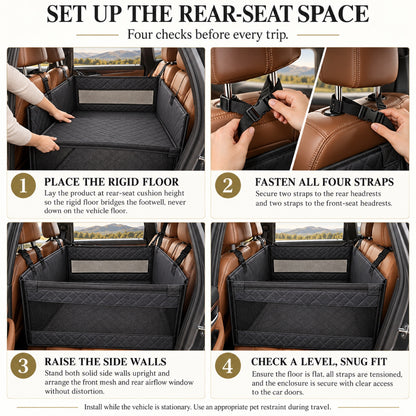 Hard-Bottom Rear Seat Pet Enclosure, 2 Colors, 2 Sizes & 2 Packages, By GAVPEPY image 5 - 4.jpg