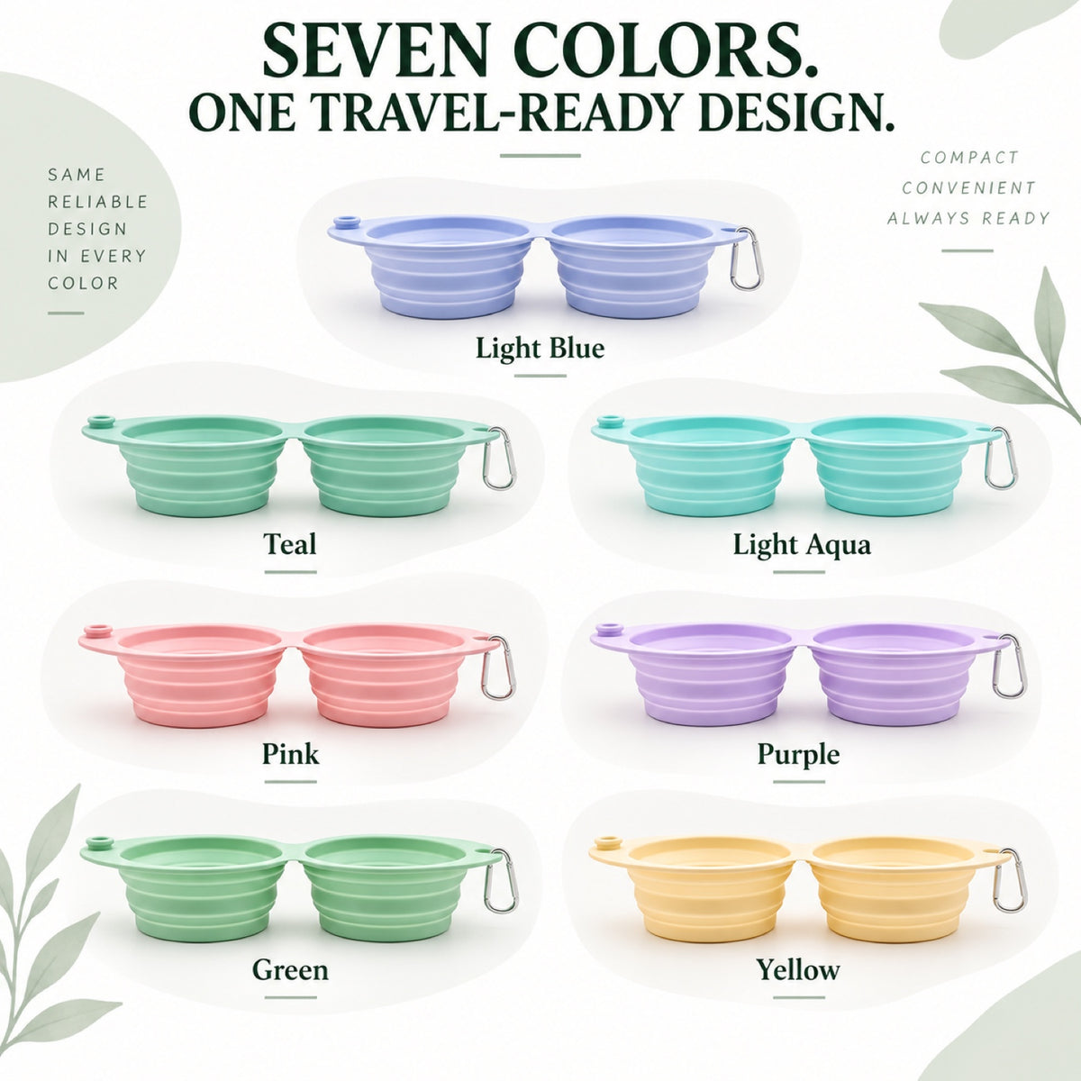 Foldable Dual-Use Silicone Pet Bowl, 7 Colors, By GAVPEPY image 5 - 4.jpg