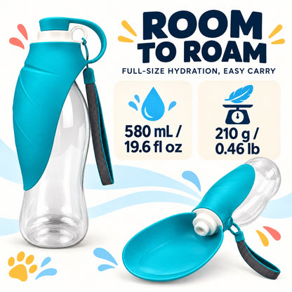 Foldable Silicone Pet Water Bottle, 580 mL, 4 Colors, By GAVPEPY image 5 - 4.jpg
