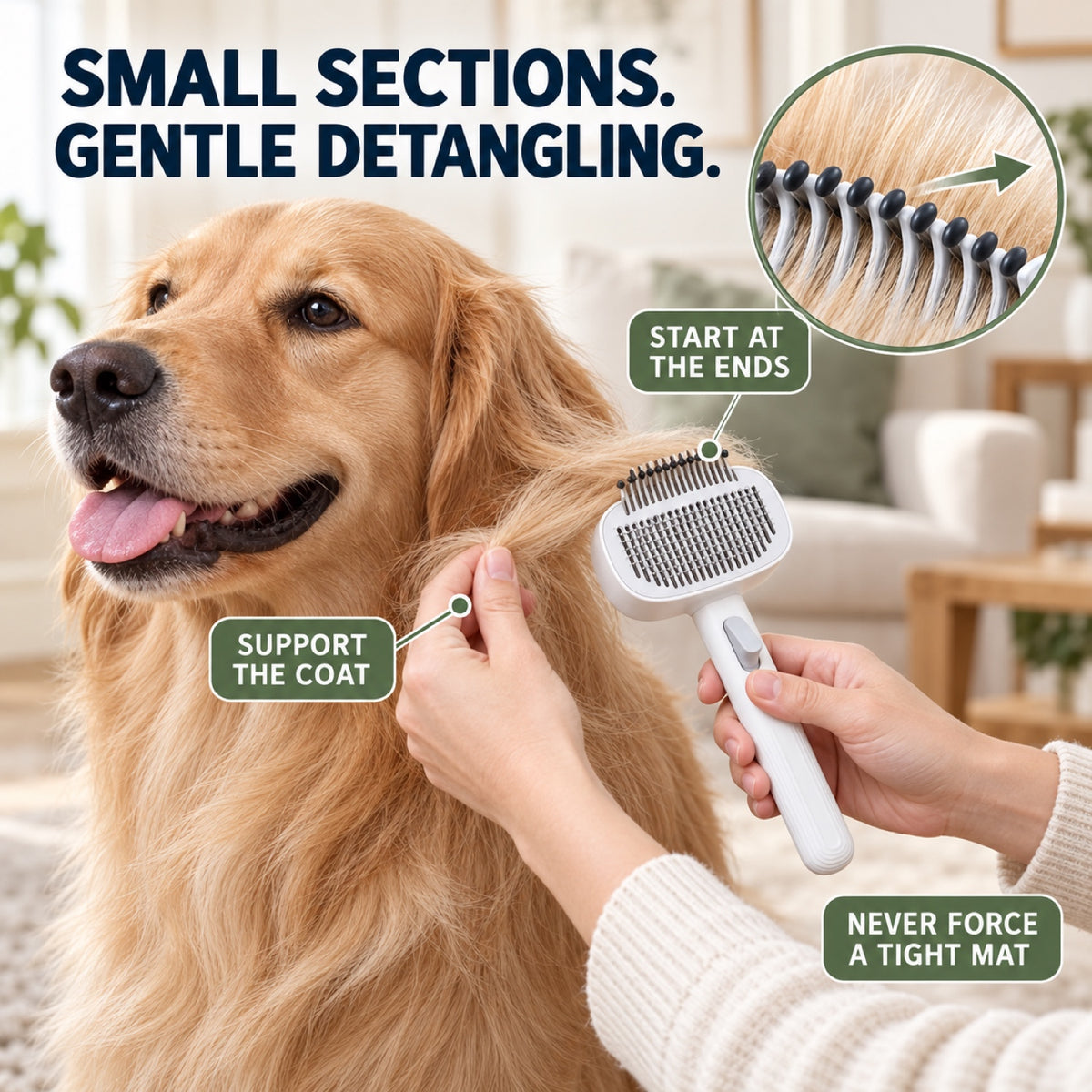 One-Touch Pet Grooming Brush, White, By GAVPEPY image 5 - 4.jpg