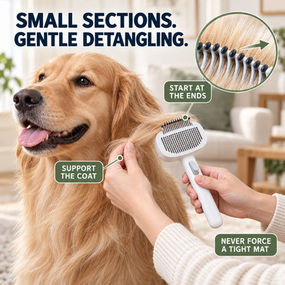 One-Touch Pet Grooming Brush, White, By GAVPEPY image 5 - 4.jpg