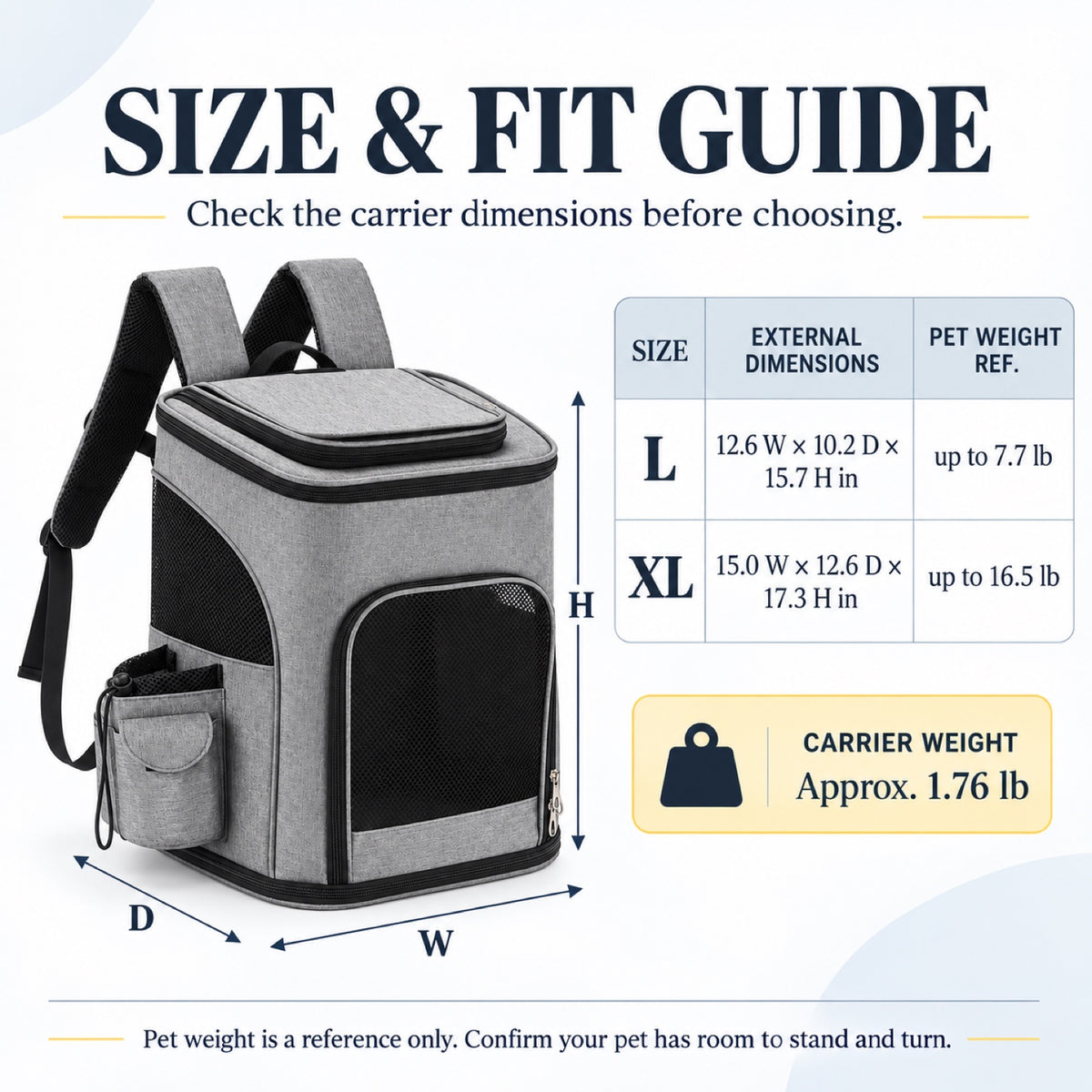 Large Ventilated Pet Backpack, 2 Sizes, 2 Colors, By GAVPEPY image 5 - 4.jpg