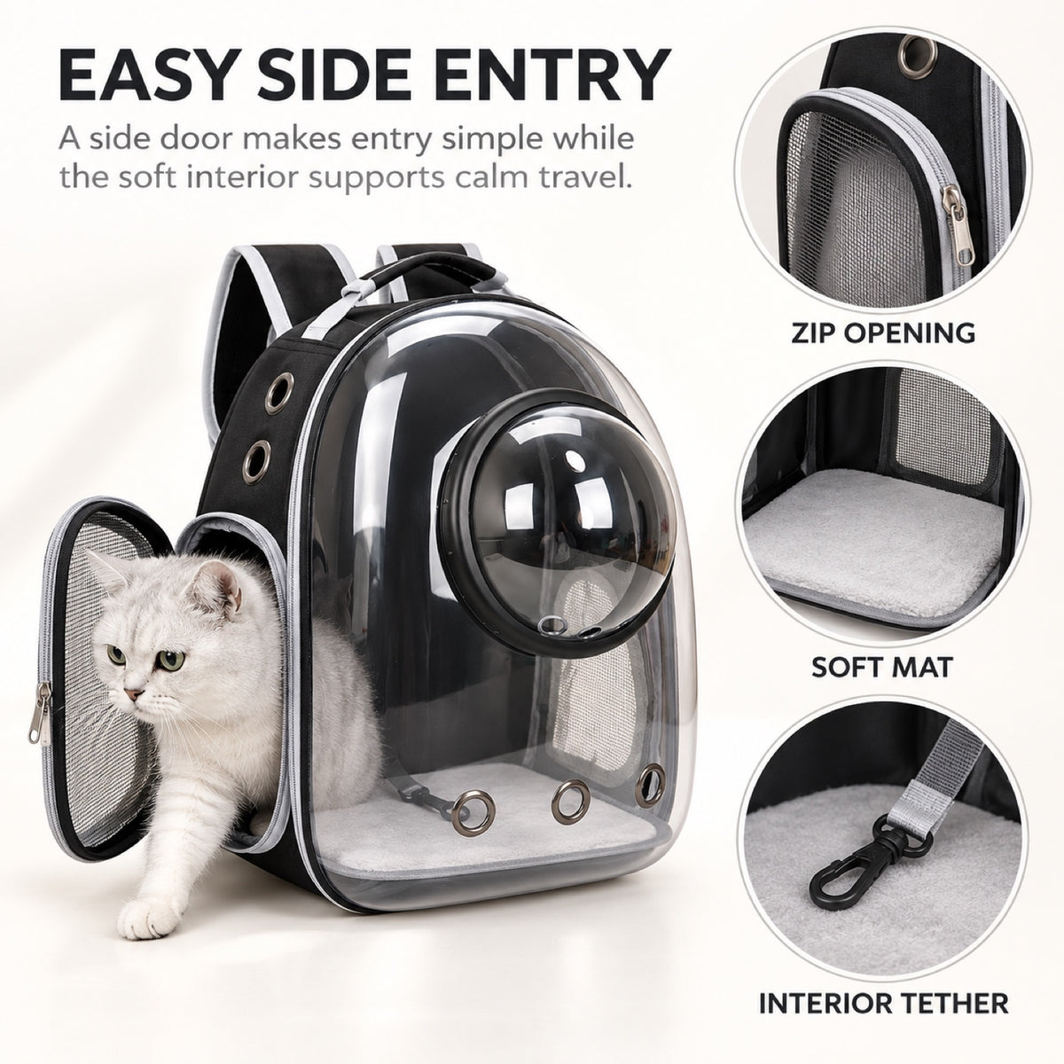 Transparent Space Capsule Pet Backpack, 7 Colors, By GAVPEPY image 5 - 4.jpg