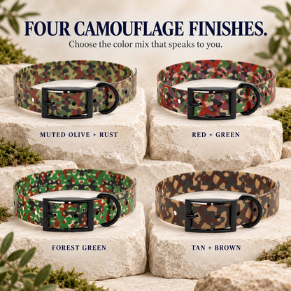 GAVPEPY TPU Camouflage Dog Collar, Size One Size, Muted Olive Rust Camo, Red Green Camo, Forest Green Camo, Tan Brown Camo, for daily dog walks and outdoor wear; adjustable neckwear with the selected finish and fit shown in the product photos image 5 - 4.jpg