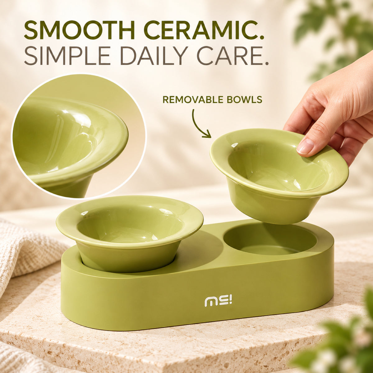 GAVPEPY Ceramic Raised Pet Bowl Collection, up to 34.5 x 15 x 12.8 cm for the paired set, seven pictured color and package options, for Everyday Dog and Cat Meals or Water at Home, raised ceramic feeding bowls in single- or double-bowl image 5 - 4.jpg