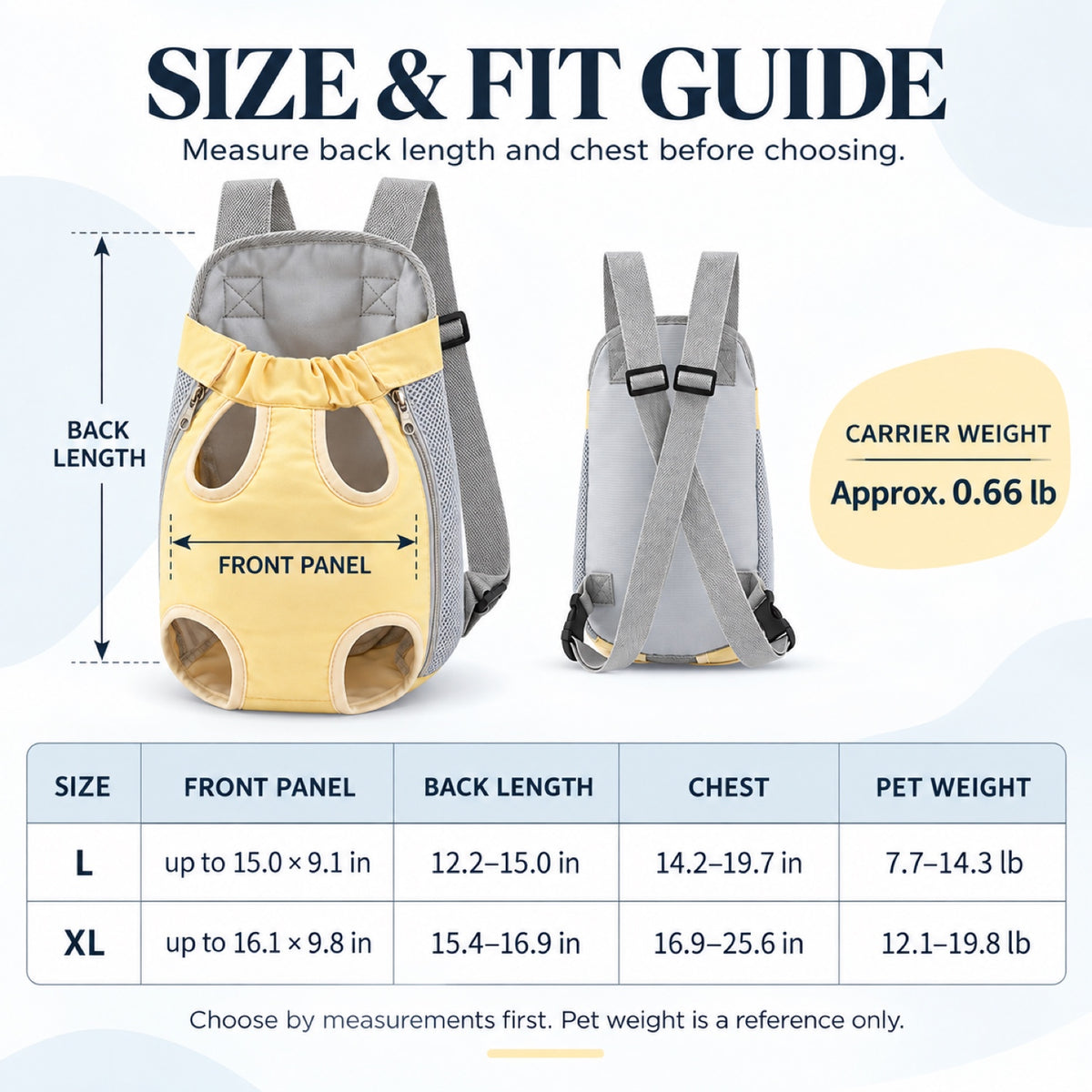 Cream Yellow Front Pet Carrier Backpack, 2 Sizes, By GAVPEPY image 5 - 4.jpg