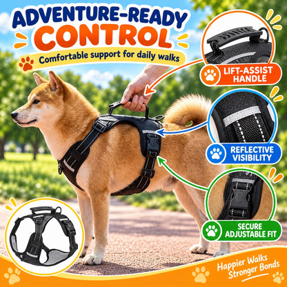 No-Pull Dog Harness With Top Handle, 4 Colors and 5 Sizes, By GAVPEPY image 5 - 4.jpg