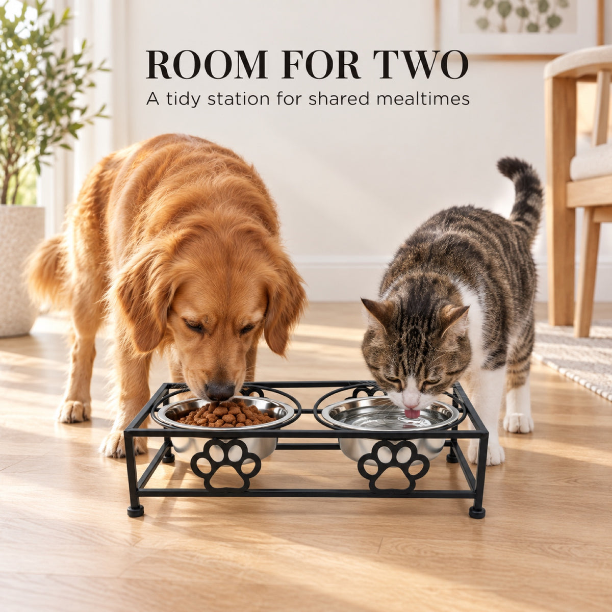Raised Stainless Steel Double Pet Bowl with Stand, By GAVPEPY image 5 - 4.jpg