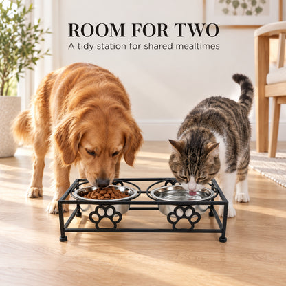 Raised Stainless Steel Double Pet Bowl with Stand, By GAVPEPY image 5 - 4.jpg