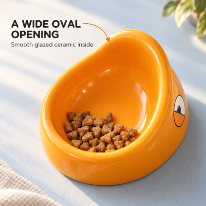 GAVPEPY Ceramic Fish-Head Pet Bowl, fish-head design; numeric dimensions not supplied, Orange, for Everyday Dog and Cat Meals or Water at Home, sculpted fish-head shape around an open bowl; a practical feeding setup for daily pet-care routines image 5 - 4.jpg