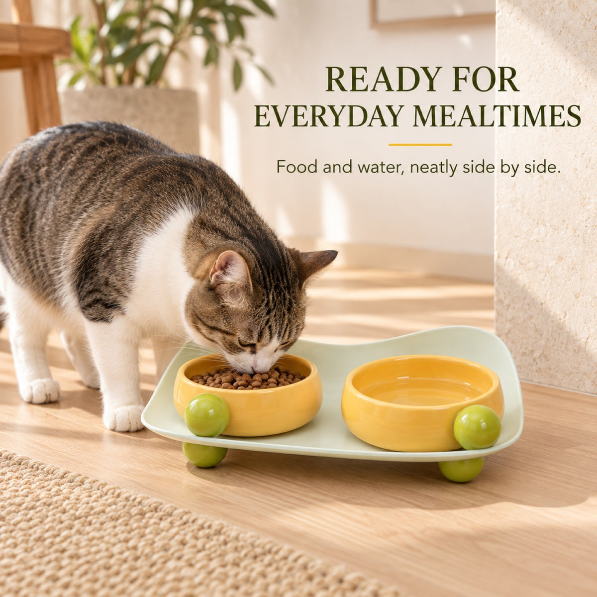 Candy-Color Ceramic Double Pet Bowl Set, 3 Colors, 37 cm, By GAVPEPY image 5 - 4.jpg