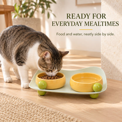 Candy-Color Ceramic Double Pet Bowl Set, 3 Colors, 37 cm, By GAVPEPY image 5 - 4.jpg