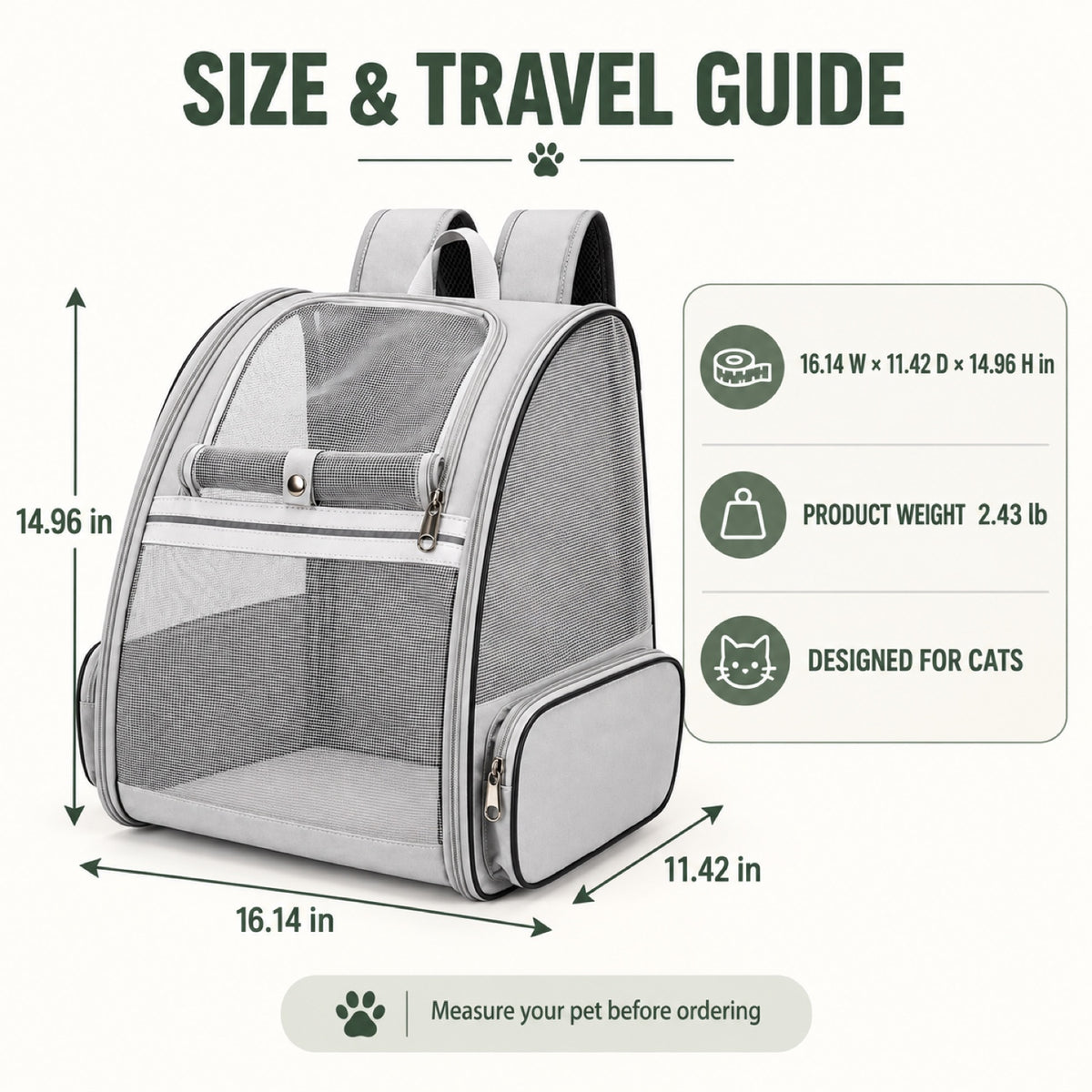 Full-Mesh Foldable Pet Backpack, 6 Options, By GAVPEPY image 5 - 4.jpg