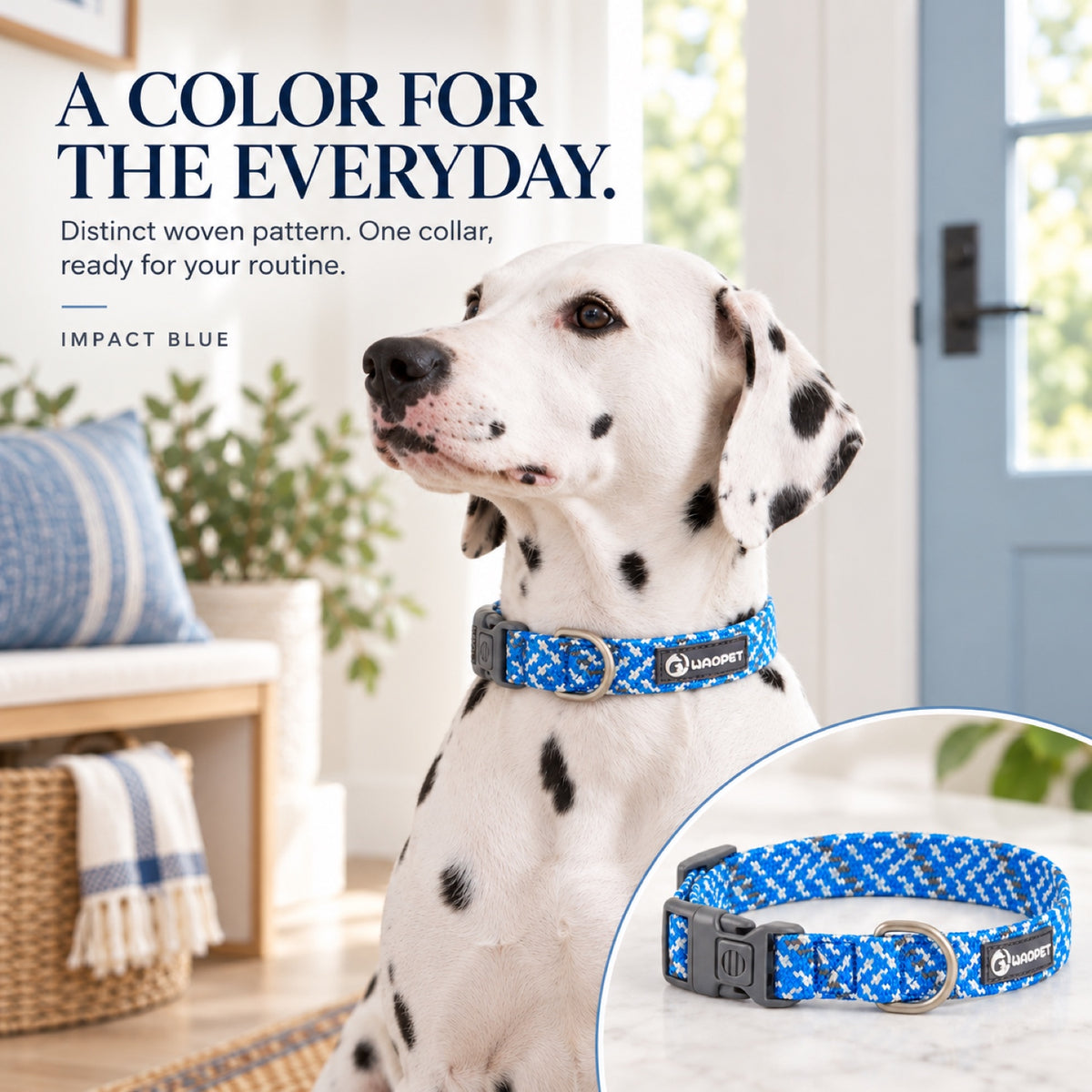 GAVPEPY Nylon Reflective Patterned Dog Collar, Sizes XS, S, M, L, 6 color or pattern options, for neighborhood walks, park visits and daily dog wear; an adjustable neckwear option for supervised walks and everyday outings image 5 - 4.jpg