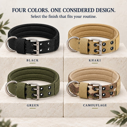 GAVPEPY Adjustable Tactical Dog Collar, Sizes M, L, XL, Black, Khaki, Green, Camouflage, for neighborhood walks, park visits and daily dog wear; an adjustable neckwear option for supervised walks and everyday outings image 5 - 4.jpg
