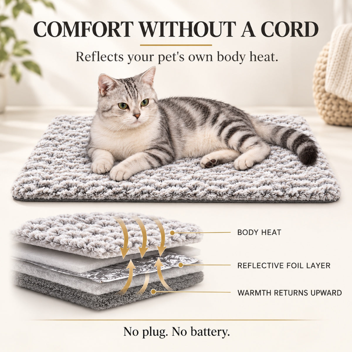 Reversible Self-Warming Pet Mat, 2 Sizes, By GAVPEPY image 5 - 4.jpg