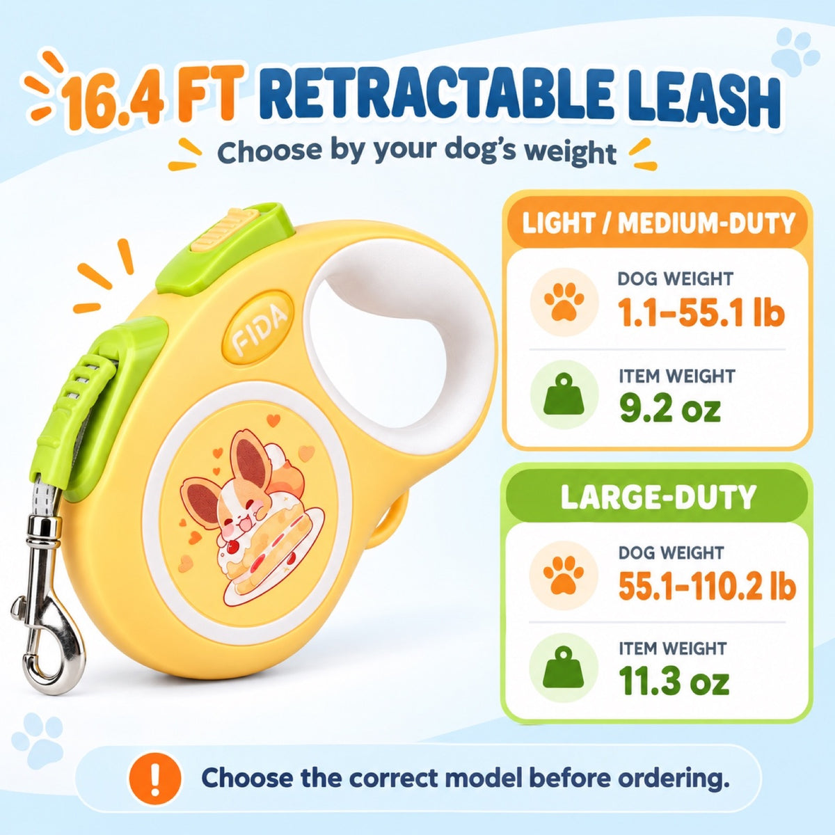 Cartoon Retractable Dog Leash, 3 Options, By GAVPEPY image 5 - 4.jpg