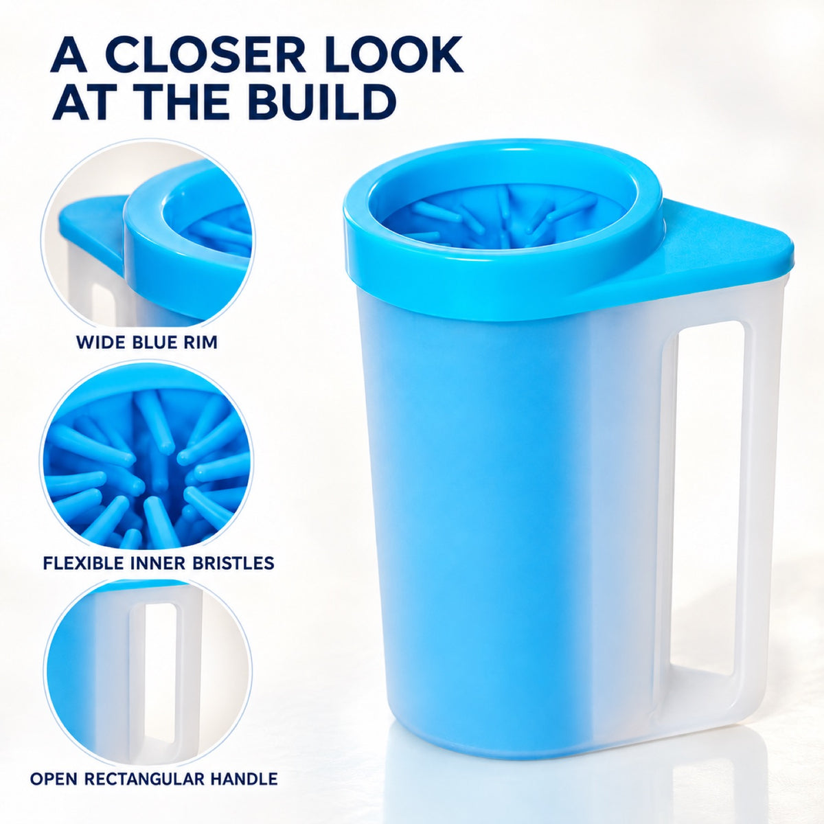 GAVPEPY Plastic Handled Paw Washer Cup, Sizes M, L, Blue, Green, Red, for cleaning paws after outdoor walks; reusable cup with the selected color and size shown in the product photos; review the selected variant photo for details image 4 - 4.jpg