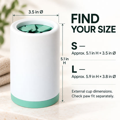 GAVPEPY Rubber Pet Paw Washer Cup, Sizes L, S, Pink, Gray, Green, for cleaning paws after outdoor walks; reusable cup with the selected color and size shown in the product photos; review the selected variant photo for details image 4 - 4.jpg