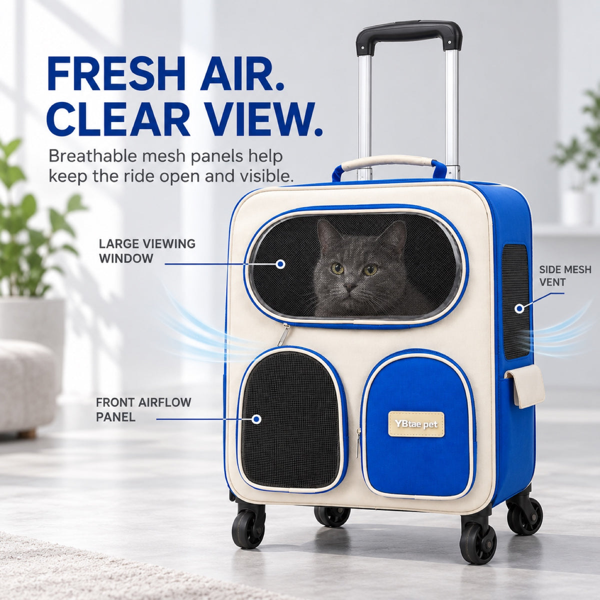 Large Rolling Pet Backpack with Trolley, 4 Colors, By GAVPEPY image 5 - 4.jpg