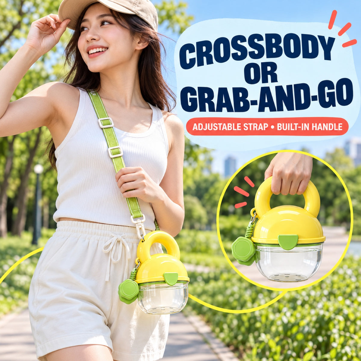 Portable Pet Water Bottle with Shoulder Strap, 450 mL, 2 Colors, By GAVPEPY image 5 - 4.jpg