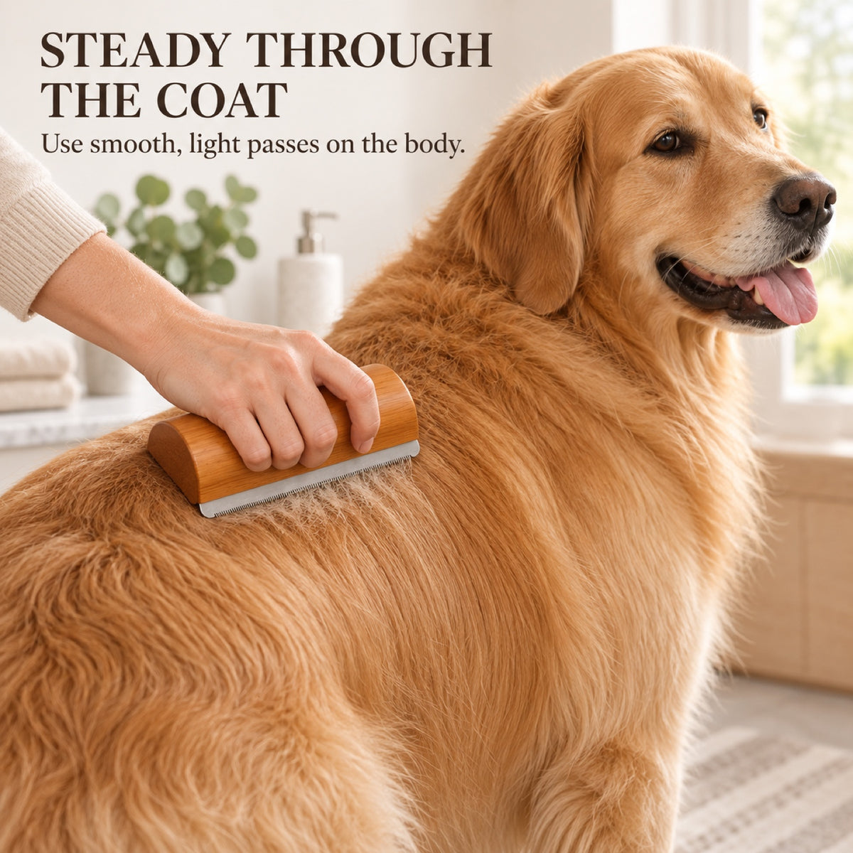 Beechwood Pet Shedding Blade with Stainless Steel Teeth, By GAVPEPY image 5 - 4.jpg