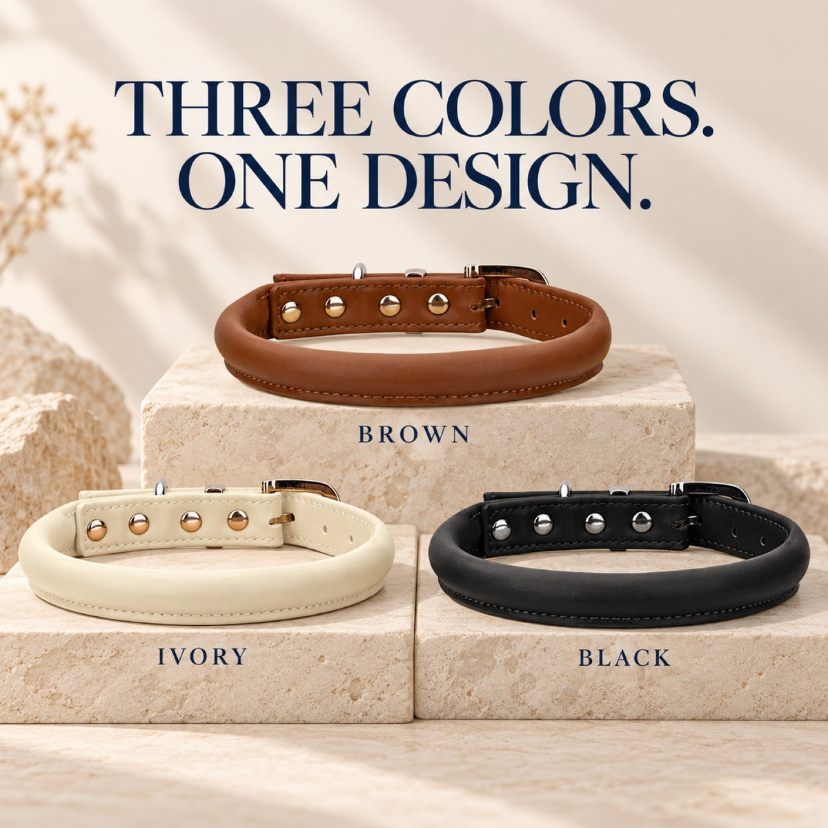 GAVPEPY Leather-style material Padded Dog Collar, Sizes S, M, L, XL, Brown, White, Black, for neighborhood walks, park visits and daily dog wear; an adjustable neckwear option for supervised walks and everyday outings image 5 - 4.jpg