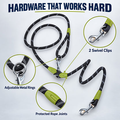 Reflective Hands-Free Running Dog Leash, 9 Colors and 2 Widths, By GAVPEPY image 5 - 4.jpg