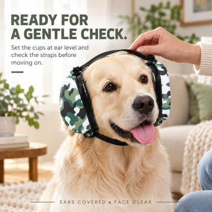 GAVPEPY ABS-Shell Triangular Dog Ear Muffs, Black or Camouflage exterior choices, for covering canine ears during loud surroundings and supervised outings, grooming appointments, outdoor events, travel and home celebrations image 5 - 4.jpg
