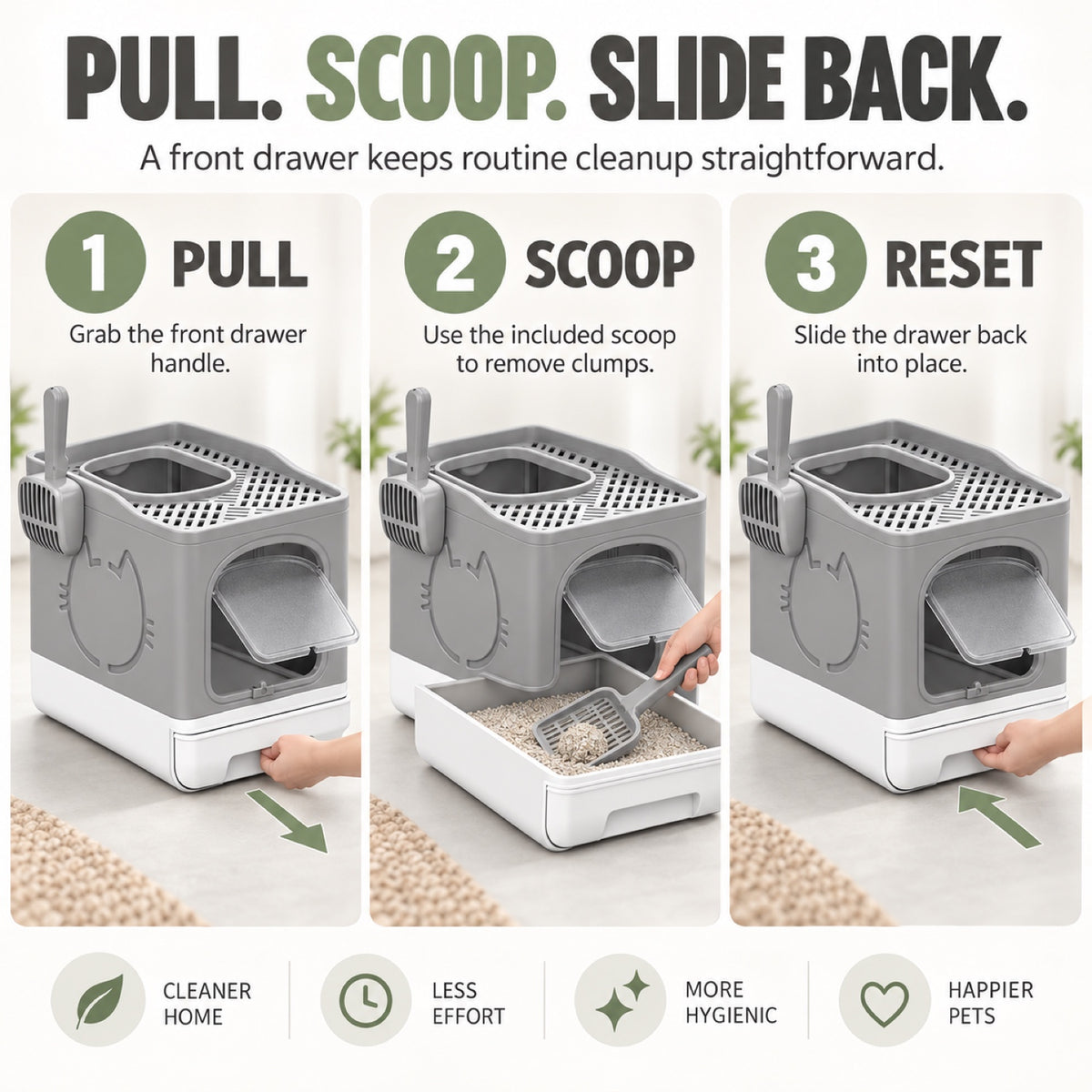 GAVPEPY Top-Entry Drawer Enclosed Cat Litter Box, 2 Options image 5 - 4.jpg