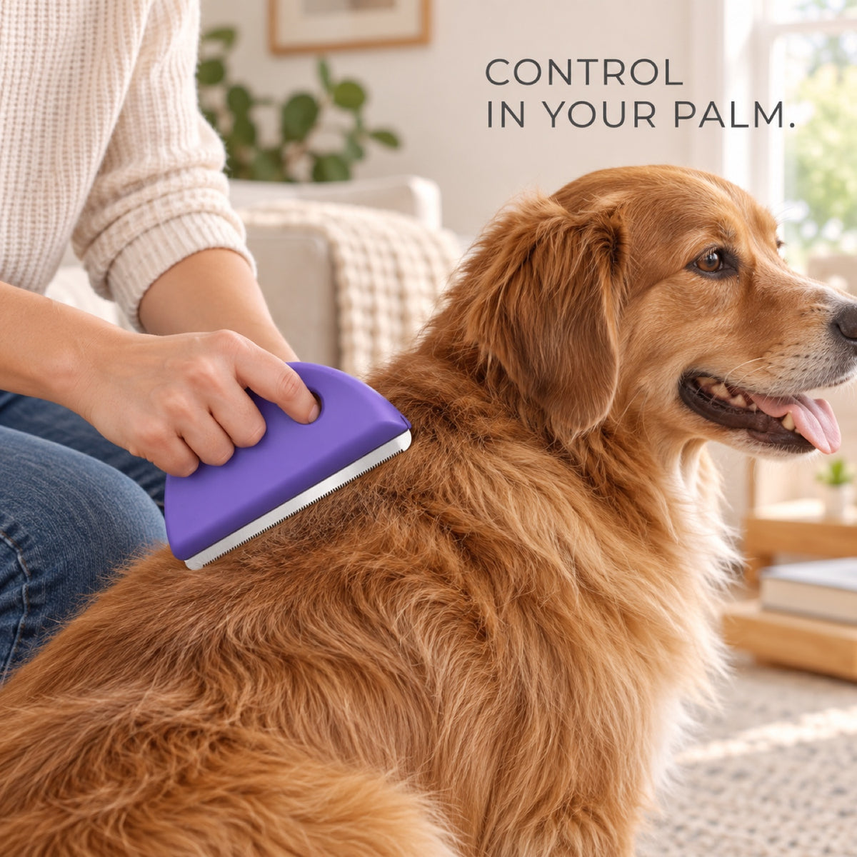 Beechwood Pet Shedding Comb with Stainless Steel Teeth, By GAVPEPY image 5 - 4.jpg