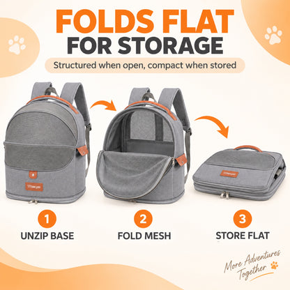 Foldable Mesh Pet Carrier Backpack, 4 Colors, By GAVPEPY image 5 - 4.jpg