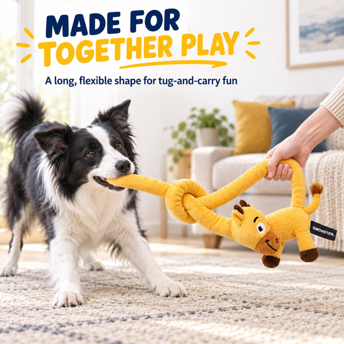 Long Plush Squeaky Tug Dog Toy, 3 Animal Styles, By GAVPEPY image 5 - 4.jpg