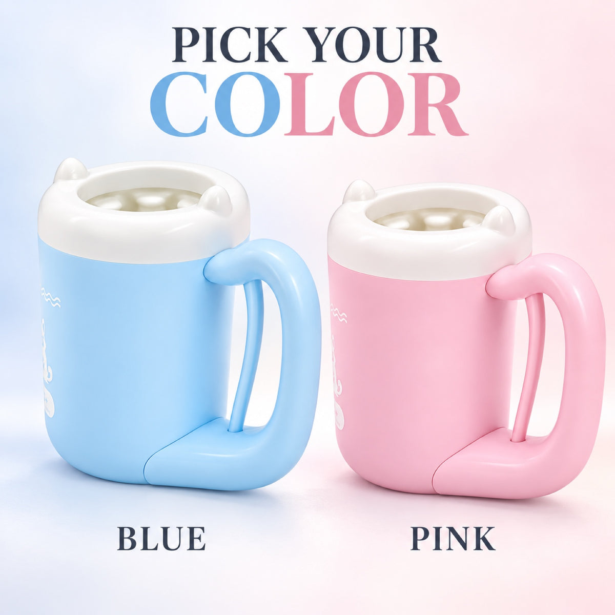 GAVPEPY ABS plastic Handled Paw Cleaning Cup, Sizes S, M, Blue, Pink, for cleaning paws after outdoor walks; reusable cup with the selected color and size shown in the product photos; review the selected variant photo for details image 4 - 4.jpg