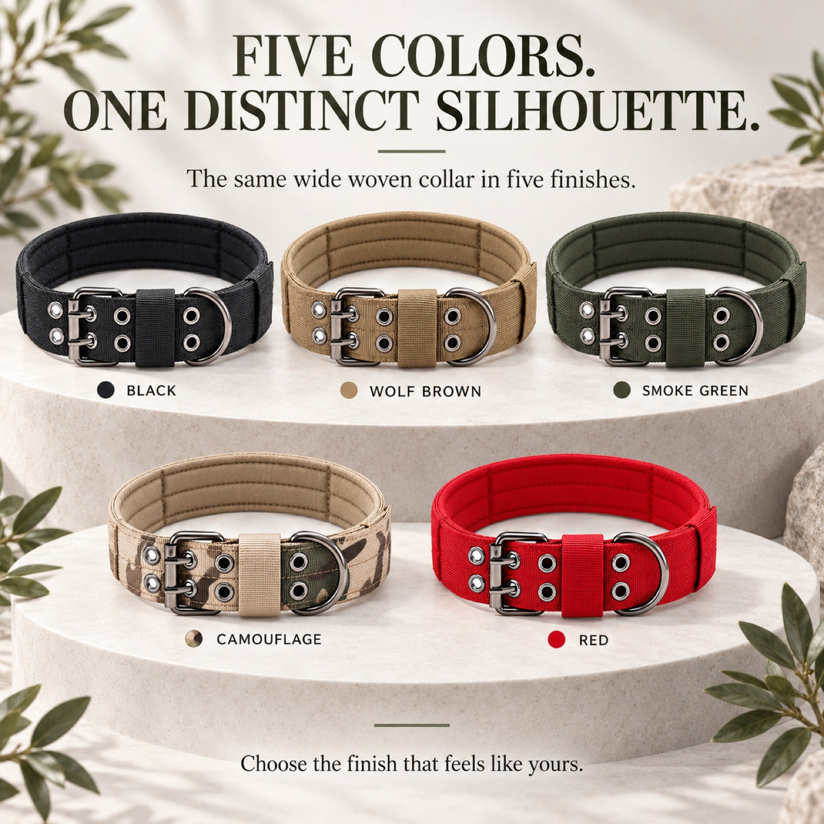 GAVPEPY Double-Layer Dog Collar, Sizes M, L, XL, 5 color or pattern options, for neighborhood walks, park visits and daily dog wear; an adjustable neckwear option for supervised walks and everyday outings image 5 - 4.jpg